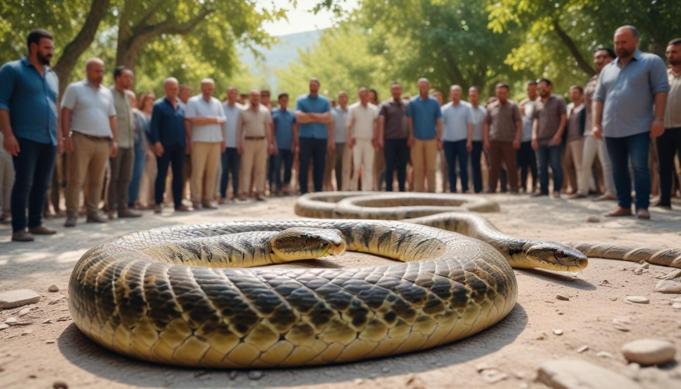 Karaman'da Devasa Yılanla Eşsiz Karşılaşma